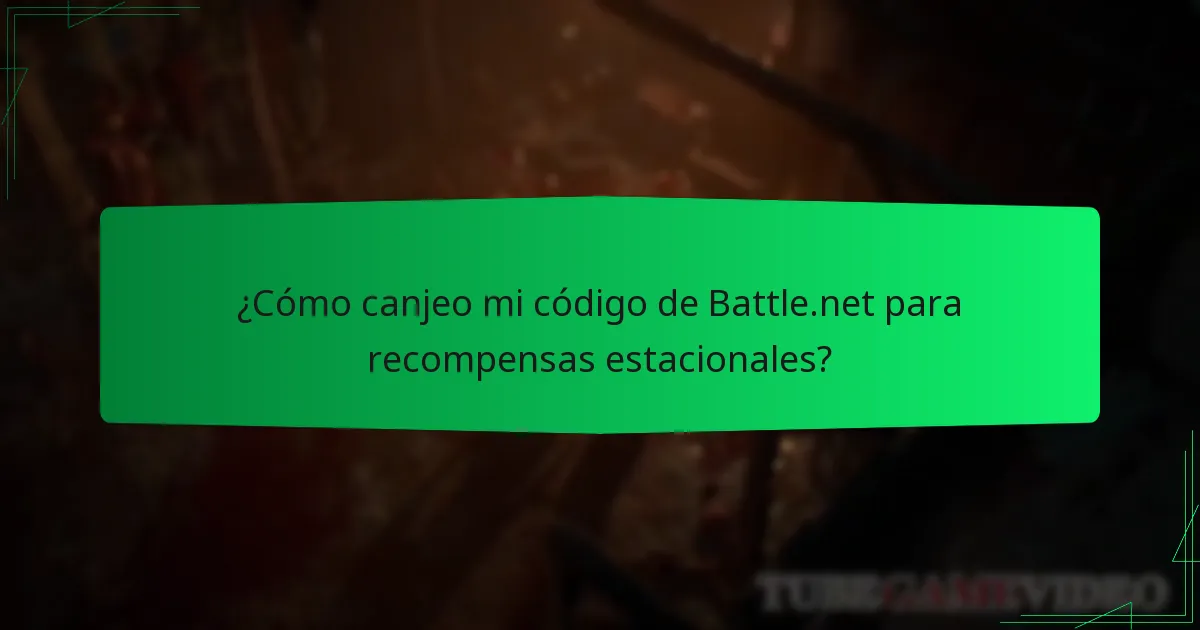 ¿Cómo puedo obtener un código de Battle.net para recompensas estacionales?