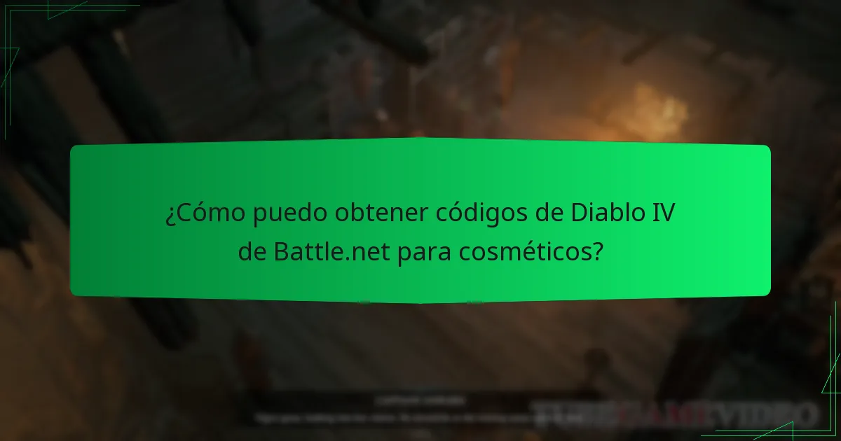 ¿Cómo puedo obtener códigos de Diablo IV de Battle.net para cosméticos?