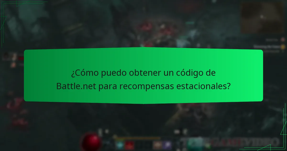 ¿Cómo canjeo mi código de Battle.net para recompensas estacionales?
