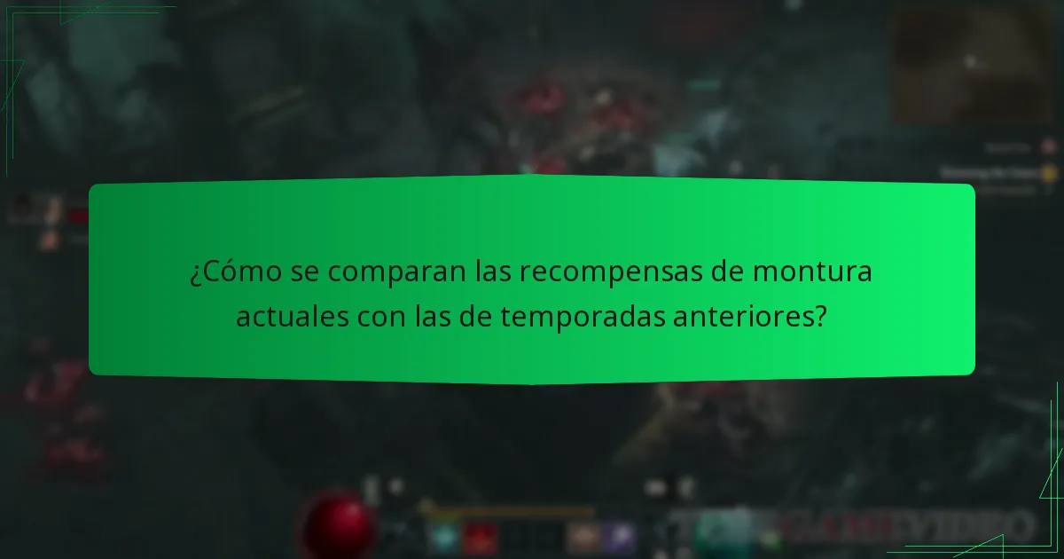 ¿Cómo se comparan las recompensas de montura actuales con las de temporadas anteriores?