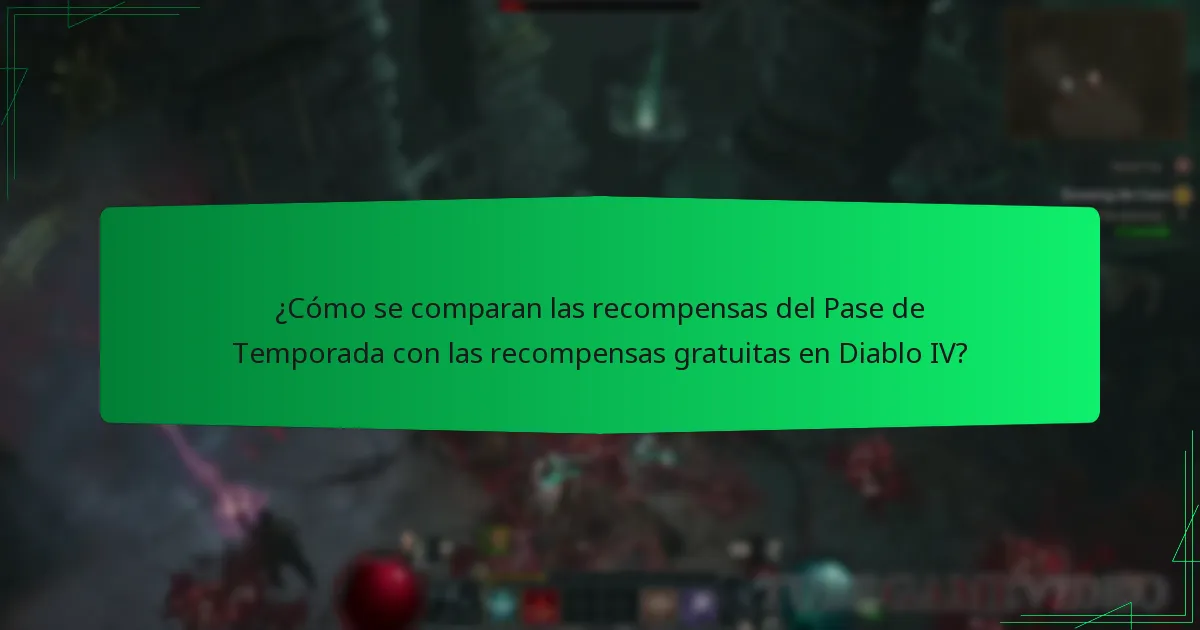 ¿Cómo se comparan las recompensas del Pase de Temporada con las recompensas gratuitas en Diablo IV?