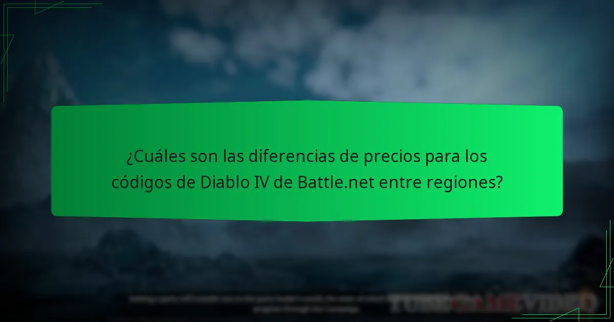 ¿Cuáles son las diferencias de precios para los códigos de Diablo IV de Battle.net entre regiones?