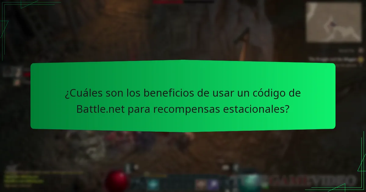 ¿Cuáles son los beneficios de usar un código de Battle.net para recompensas estacionales?